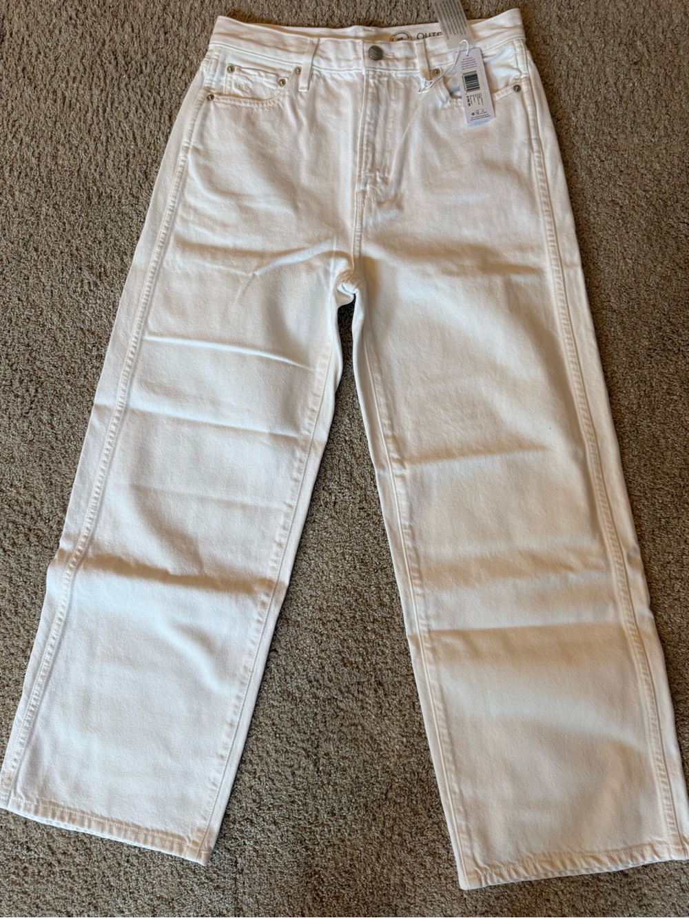 Outerknown Women's White Straight-Leg Jeans - Clean White Denim